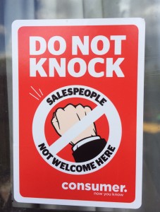 Do not knock sticker